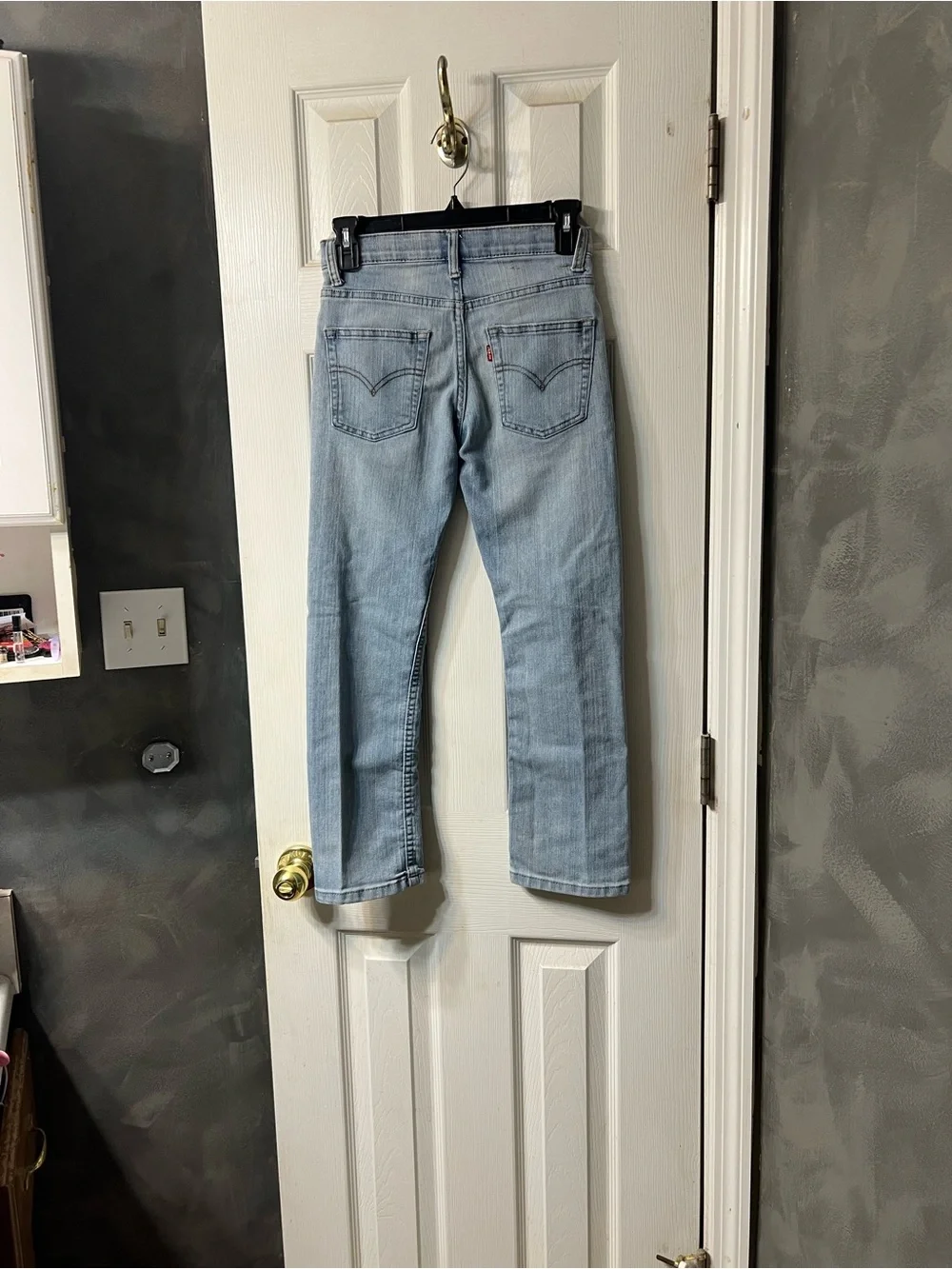 Levi's Boys 10 Light Wash Distressed Stretch Straight Leg Jeans